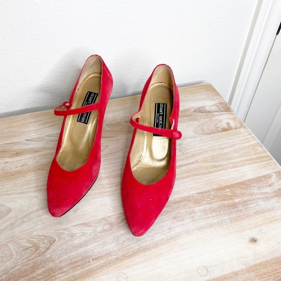 Vintage Stuart Weitzman red classic button pumps size 8 - Picture 4 of 10